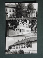 Képeslap,Lengyeltóti,mozaik,Zichy-kastély,községháza,iskola látkép,részlet, 1967-