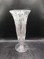 Kristály üveg váza, 24 cm-es magasságú darab. 3381b