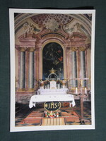 Képeslap,Lenti,Szent Mihály templom,oltár látkép,részlet, 1990-