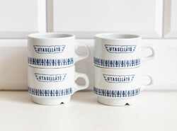 Alföldi retro porcelán kávéscsészék Utasellátó felirattal - mokkás, eszpresszós porcelán csésze