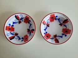 Régi zománcos virág mintás zománcozott tányér Budafok mélytányér tál 24 cm