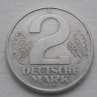 2 Márka 1957 érme, alumínium fémpénz - Németország 2 Márka 1957 pénzérme