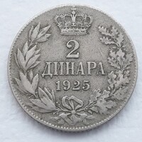 2 Dínár 1925 érme, fémpénz - Jugoszlávia 2 Dínár 1925 pénzérme