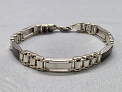 Ezüst karkötő, karlánc onix-al 22,21 g