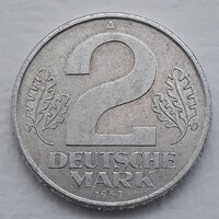 2 Márka 1957 érme, fémpénz - Németország 2 Márka 1957 pénzérme