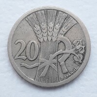 20 Heller 1924 érme, fémpénz - Csehszlovákia 20 Heller 1924 pénzérme