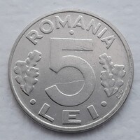 5 Lej 1993 érme, fémpénz - Románia 5 Lej 1993 pénzérme