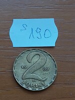 MAGYAR NÉPKÖZTÁRSASÁG 2 FORINT 1989  Sárgaréz  S190