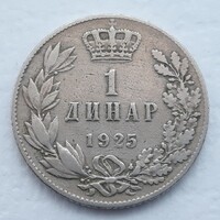 1 Dínár 1925 érme, fémpénz - Jugoszlávia 1 Dínár 1925 pénzérme