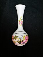 Kecses, angol csontporcelán rózsás gyöngyvirág váza