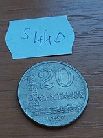 BRAZÍLIA BRASIL 20 CENTAVOS 1967 Réz-nikkel  S440