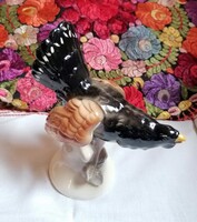 Thüringiai Katzhütte porcelán siketfajd figura a hatvanas évekből. Gyűjtői ritkaság