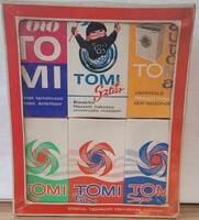 Tiszamenti Vegyművek - Tomi Mosópor Reklám 6 db Mini Mosópor: Tomi Sztár, Príma, Super stb...!!