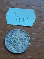 KENYA 50 CENT 1989 Daniel Toroitich Arap Moi, Réz-nikkel  S411