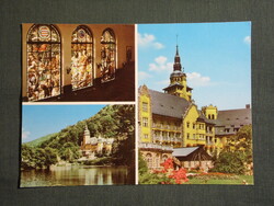 Képeslap,mozaik,Miskolc,Lillafüred Palotaszálló,SZOT üdülő,Hámori tó,park látkép,részlet,1977-