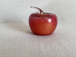 Modern Parádi üveg alma dísztárgy 7 cm (U0077)