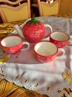 Epres Tea kancsó, +3 db bögre
