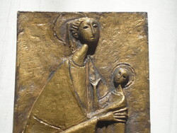 OSZTRÁK , 1988 I I. JÁNOS PÁL PÁPA . VALLÁSI BRONZ PLAKETT : 7,2 cm X 16,4 cm .