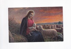 HV:43 Antik Vallásos Üdvözlő képeslap Postatiszta