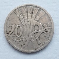 20 Heller 1921 érme, fémpénz - Csehszlovákia 20 Heller 1921 pénzérme
