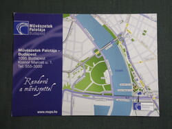 Képeslap,térképes,Budapest,Művészetek palotája látkép,részlet,2000-