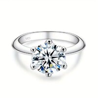 Moissanite 5 Karátos Gyémánt Köves Gyűrű 925 Sterling Ezüst 18K Aranyozott Tanúsítvány Ajándékdoboz.