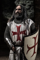Templomos, keresztes lovagi pajzs, ,gőzölt fából, Replika.