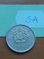 MAROKKÓ MOROCCO 1 DINÁR DIRHAM 1968 AH1388 II. Hasszán, Nikkel  SA