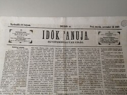 IDŐK TANUJA - EGYETEMES MAGYAR UJSÁG - PEST, SZERDA, NOVEMBER 13. 1867