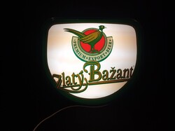 Zlaty Bazant ( Arany fácán ) világítós sör reklám tábla