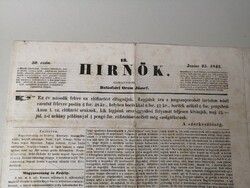 HIRNÖK - szerk. BALÁSFALVI OROSZ JÓZSEF - 50.SZÁM - 1843 JÚNIUS 25. / MAGYARORSZÁG ÉS ERDÉLY /