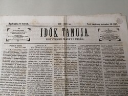 IDŐK TANUJA - EGYETEMES MAGYAR UJSÁG - PEST, VASÁRNAP, NOVEMBER 10. 1867