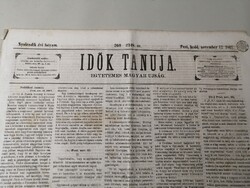 IDŐK TANUJA - EGYETEMES MAGYAR UJSÁG - PEST, KEDD, NOVEMBER 12. 1867