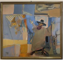 Leitner Sándor (1946- ) 70x76 cm EREDETI olajfestménye