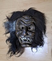 Ritka, kézzel faragott fa fali maszk, 32cm magas, (GEBR. IMHOF, Svájc)