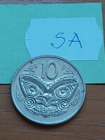 ÚJ-ZÉLAND NEW ZEALAND 10 CENT 1980 MAORI MASZK, Réz-nikkel, II. Erzsébet  SA