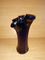 Muranoi fodros szélű üveg váza - 22 cm magas (1/d)