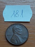 USA 1 CENT 1973  / D,  Abraham Lincoln, Réz-Cink  181