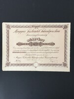 Magyar Tisztviselők Takarékpénztár Rt. Részvény 1910.