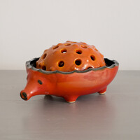 Tófej kerámia süni / ikebana váza