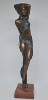 Czobor Sándor "Álom" c. bronz, eredetiségigazolás, ingyen posta
