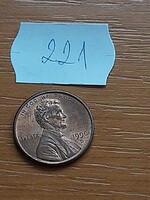 USA 1 CENT 1990 D, Cink réz bevonattal, Abraham Lincoln  221