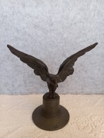 Bronz turul szobor, 17 x 17,5 cm, 574 g, sérült, házilag restaurálva