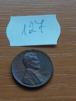 USA 1 CENT 1961  / D,  Abraham Lincoln, Réz-Cink  127