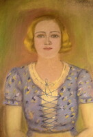 " KUNFFY L 1937 " jlezéssel : FIATAL LÁNY PORTRÉJA