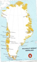 Képeslap: Térkép. Grönland.
