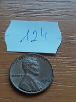 USA 1 CENT 1960  / D,  Abraham Lincoln, Réz-Cink  124
