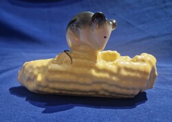 Retro ... kukoricát majszoló kis egér porcelán nipp figura