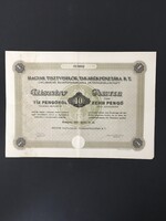 Magyar Tisztviselők Takarékpénztár Rt. Részvény 1927.