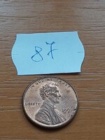 USA 1 CENT 1991  Abraham Lincoln,  Rézzel bevont cink 87